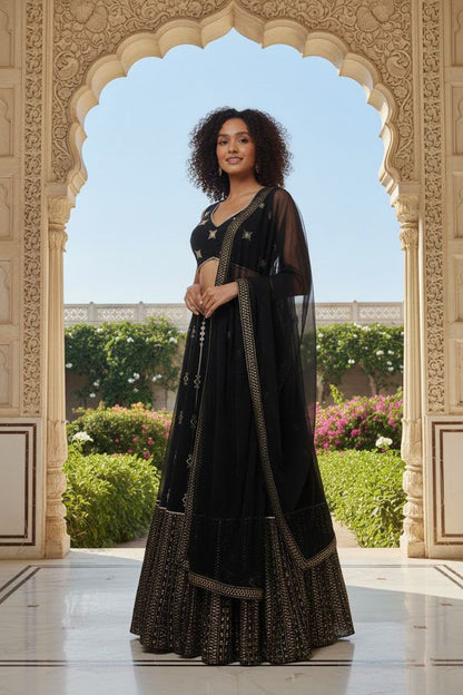 Festive  Designer Lehenga Choli Set for Women HKV-003630 BLACK