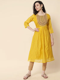 Yellow Color Chanderi Modal Fabric With Beautiful Embroidered Work Fancy Looks