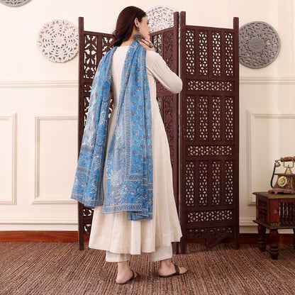 Off White Color Chanderi Fabric Beautiful Partywear Dress For Girls