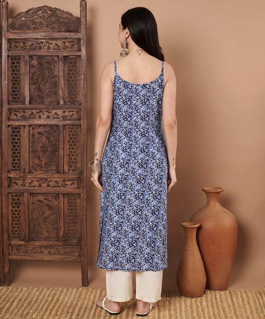 Blue Color Cotton Fabric Designer Printed Stylish Formal Kurta (B)