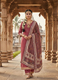 Pink Color Beautiful Ethnic Partywear Embroidered Suit