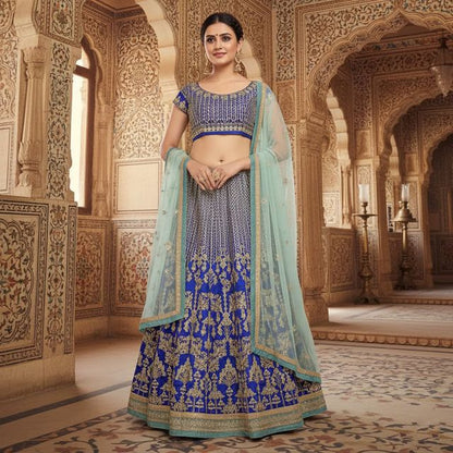 Elegant Party Wear Lehenga Set HKV-001820 ROYAL BLUE
