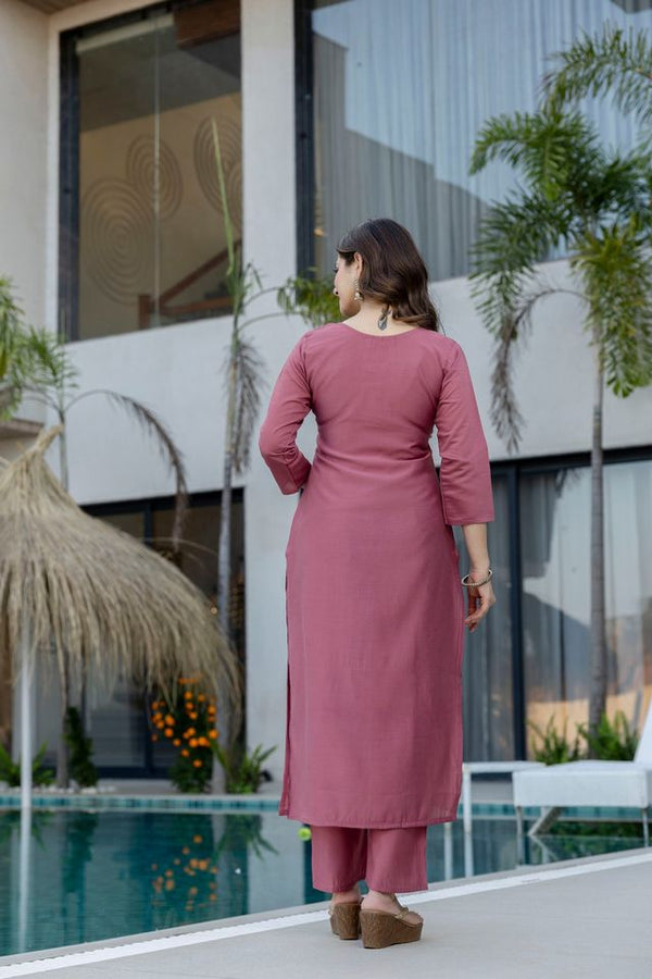 Mouve Chanderi Fabric Beautiful Graceful Ceremonial Kurta Set