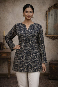 Black Color Designer Digital Printed Formal Rich Looks Kurta For Girls