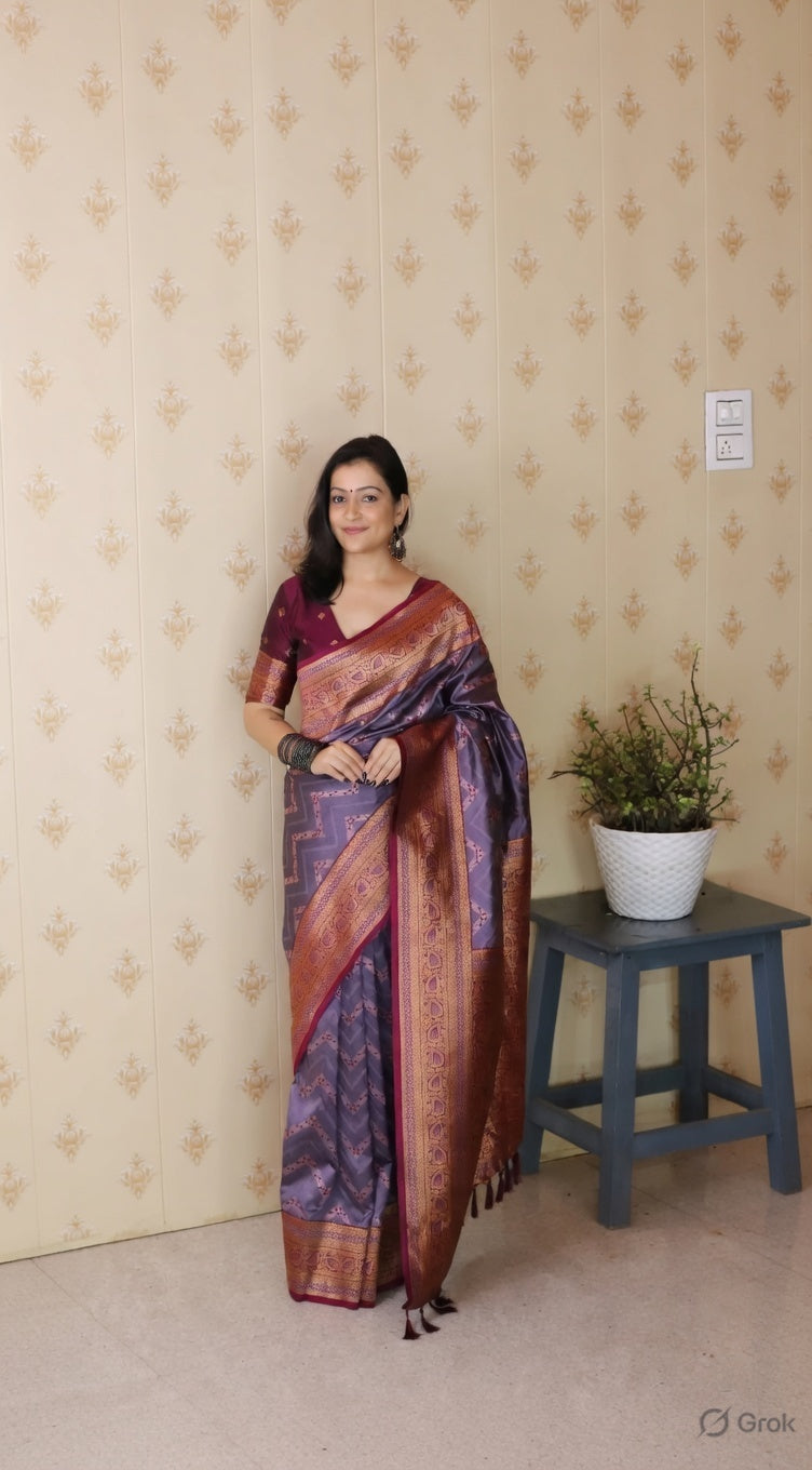 Green Color Banarasi Silk Fabric Woven Designer Traditional Saree
