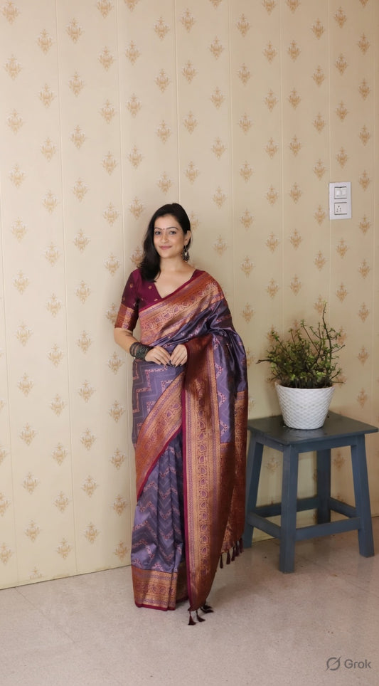 Green Color Banarasi Silk Fabric Woven Designer Traditional Saree