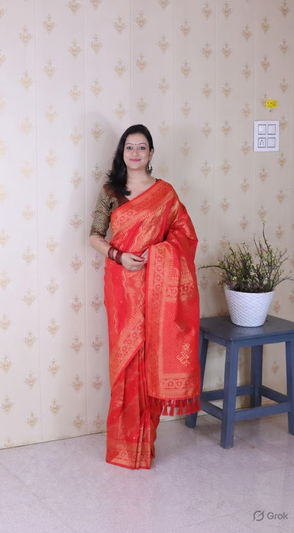 Pink Color Soft Silk Woven Jari Designer Ethnic Partywear Saree