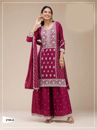 Green Georgette Semi stitched Wedding Suits OS2104