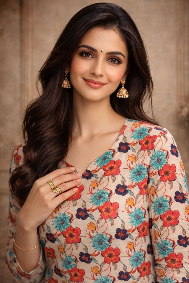 Off White Color Designer Digital Printed Muslin Fabric Foral Ethnic Kurta