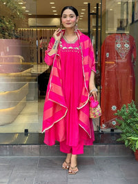 Pink Color Silk Blend Fabric Elegant Salwar Kameez 4198
