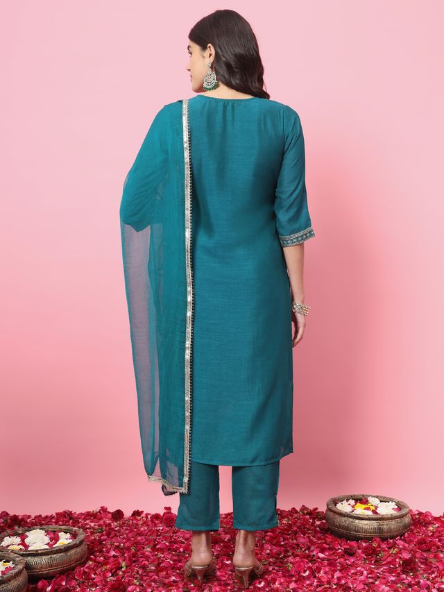 Rama Color Silk Blend Ethnic Fancy Partywear Suit With Classy Looks