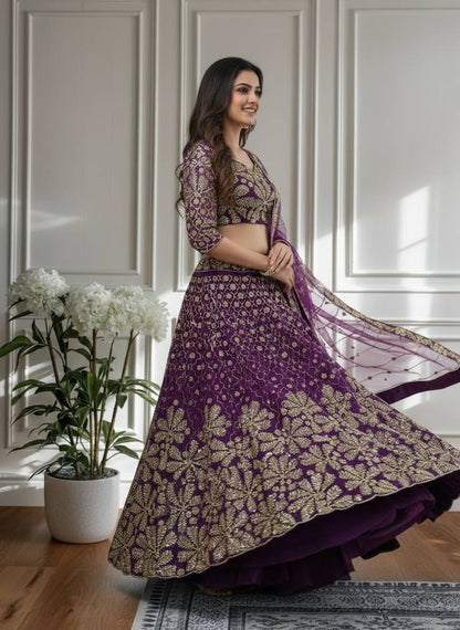 Regal Floral Embroidered Lehenga