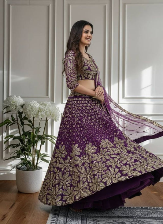 Regal Floral Embroidered Lehenga