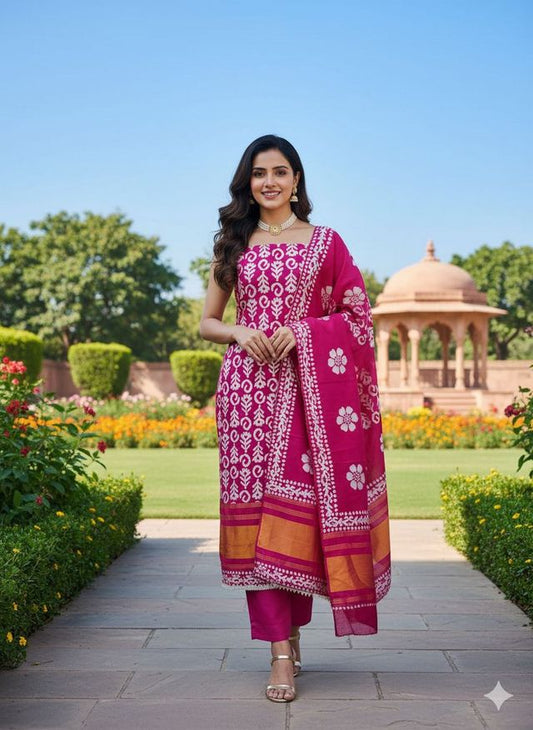 Pink Color Beautiful Gajji Silk Fabric Ethnic Salwar Kameez