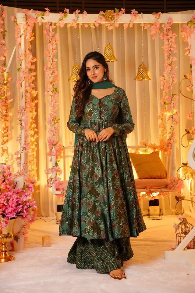 Ethnic Anarkali Suit Set with Dupatta