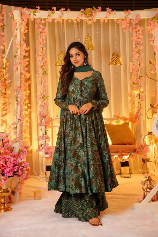 Ethnic Anarkali Suit Set with Dupatta