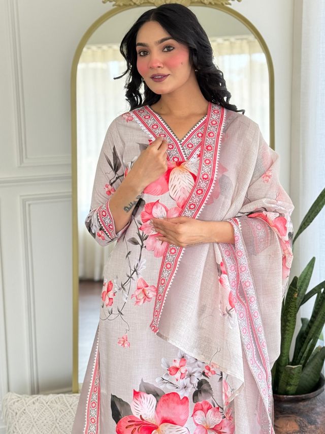 Cream Color Rayon Fabric Designer Ethnic Readymade Kurta Set