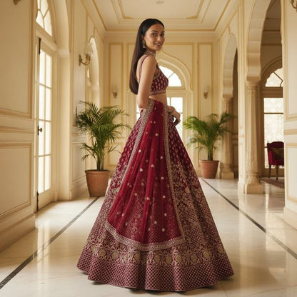 Elegant Party Wear Lehenga Set HKV-002310 MARRON