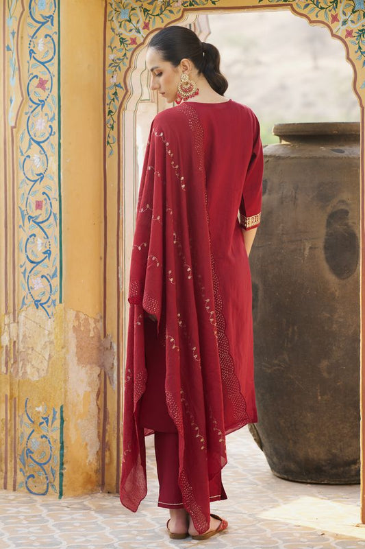 Maroon Color Viscose Rayon Fabric Smart Embroidered Girlie Trendy Salwar Suit