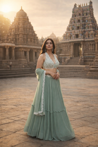Festive  Designer Lehenga Choli Set for Women HKV-0015050 SEA GREEN