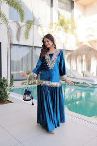 Rama Color Geaceful Festive Special Velvet Fabric Readymade Suit With Batwa