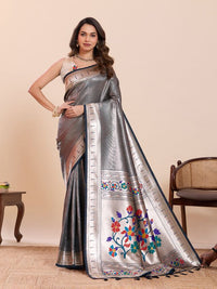 Blue Color Beautiful Soft Silk Fabric Woven Designer Saree