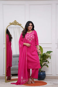 Pink Color Silk Blend Fabric Designer Partywear Salwar Kameez