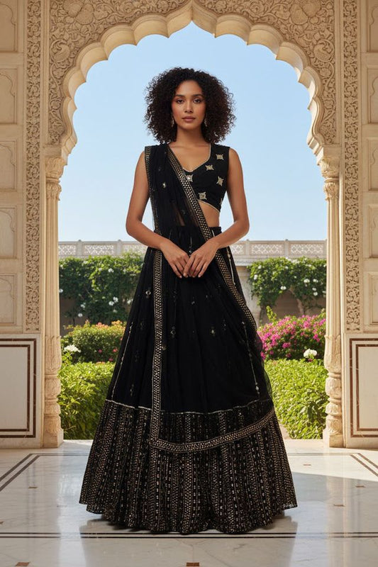 Festive  Designer Lehenga Choli Set for Women HKV-003630 BLACK