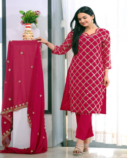 Gorgeous Heavy Fox Georgette Suit With Sequence Embroidered Work