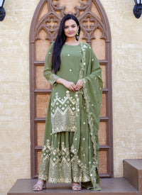 Beautiful Heavy Fox Georgette Suit With Sequence Embroidered Work 29 Pista