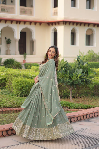 Designer Embroidered Lehenga Choli Set Style 038
