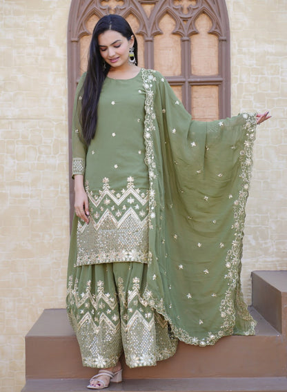 Beautiful Heavy Fox Georgette Suit With Sequence Embroidered Work 29 Pista