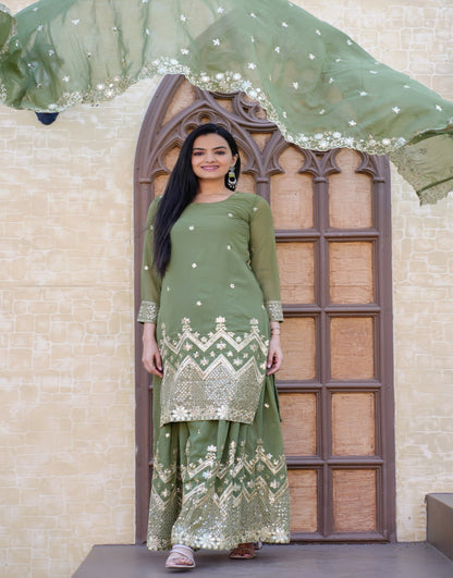Beautiful Heavy Fox Georgette Suit With Sequence Embroidered Work 29 Pista