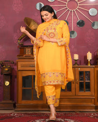 Heavy Fox Georgette Suit With Sequence Embroidered Work