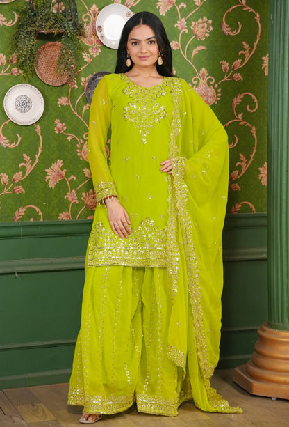 Heavy Georgette Suit With Sequence Embroidered Work