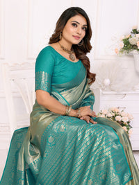 Blue Tissue Silk with Butti Weaving Saree With Blouse