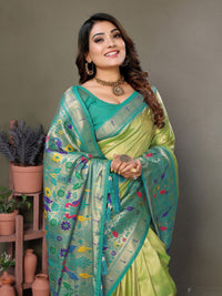 Light Green Tissue Silk with Paithani woven Saree With Blouse