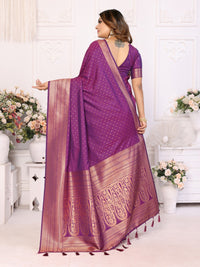 Purple Silk with Zari Weaving Saree With Blouse
