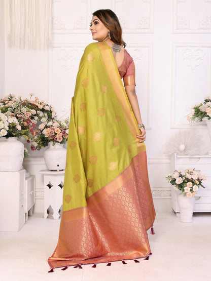 Light Green Weaving Saree With Blouse