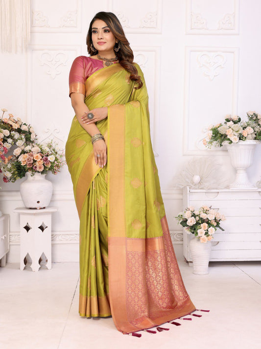 Light Green Weaving Saree With Blouse