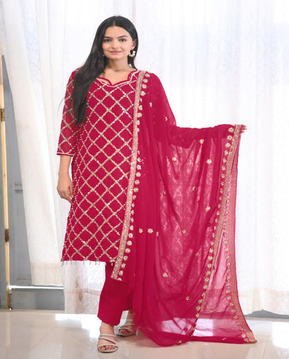 Gorgeous Heavy Fox Georgette Suit With Sequence Embroidered Work