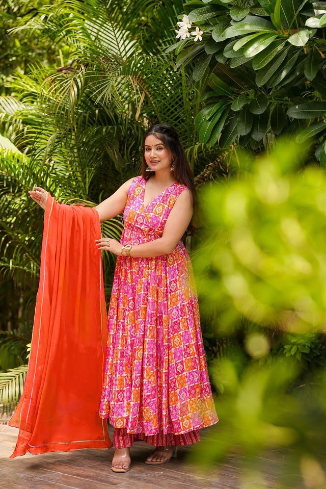 Floral Designer Anarkali Suit Set