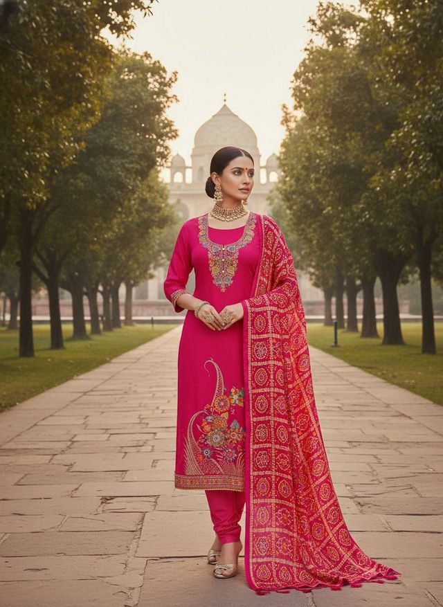 Pink Color Beautiful Stylish Fancy Suit For Girlie Looks