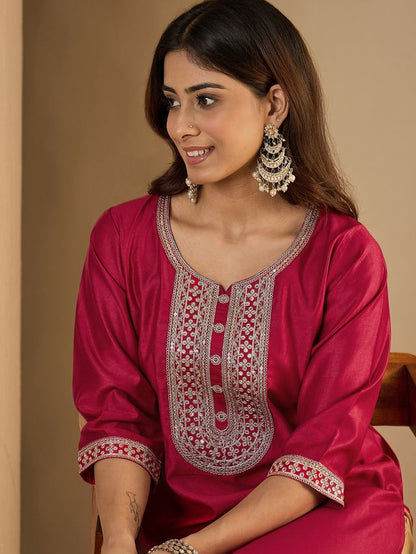 Pink Color Trendy Formal Looking Classy Ethnic Kurta For Girl