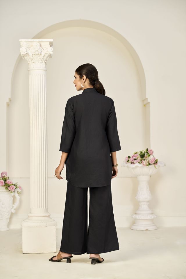 Black Color Rayon Slub Fabric Beautiful Festive Wear Salwar Kameez