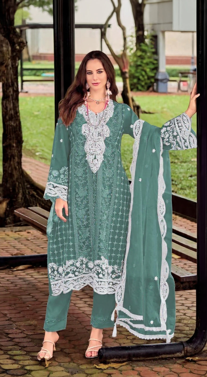 Blue Silk Semi Stitched Suit with Embroidery Sequence Work