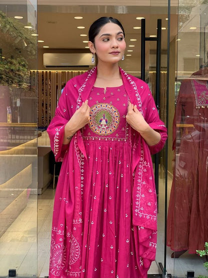 Pink Color Rayon Fabric Elegant Salwar Kameez
