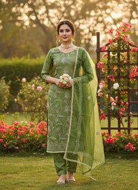 Cotton Fabric Embroidered Ethnic Salwar Suit