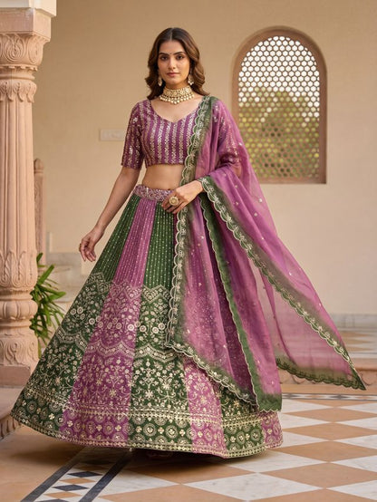 Elegant Embroidered Ethnic Lehenga