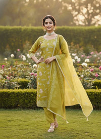 Cotton Fabric Embroidered Ethnic Salwar Suit